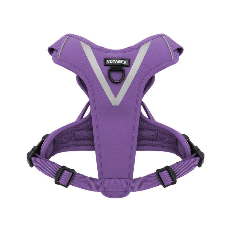 [Australia] - Maverick Dual Attachment Outdoor Dog Harness by Voyager | NO-pull Pet Walking Vest Harness - Purple, Large 