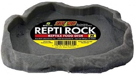 Zoo Med Repti Rock - Reptile Food Dish Medium (7.25" Long x 5.9" Wide) - Pack of 2 - PawsPlanet Australia
