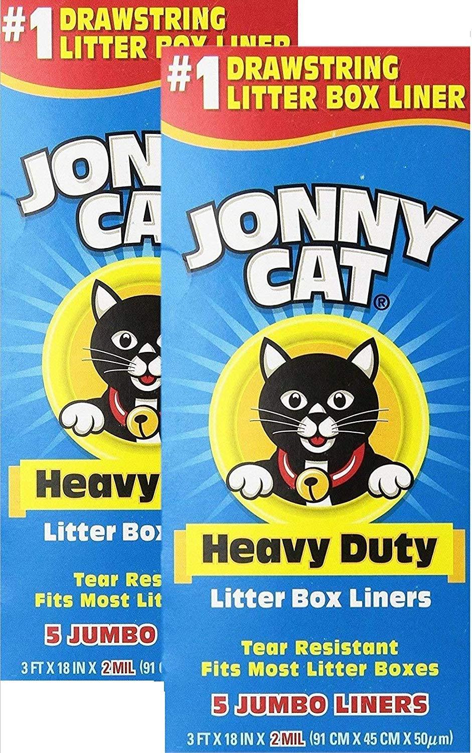 JONNY CAT Heavy Duty Litter Box Liners Family Value Jumbo - 5 Liners (Pack of 2) - PawsPlanet Australia