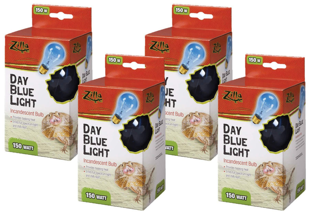 [Australia] - Zilla Incandescent Day Blue Light Bulb for Reptiles 150 Watt - Pack of 4 