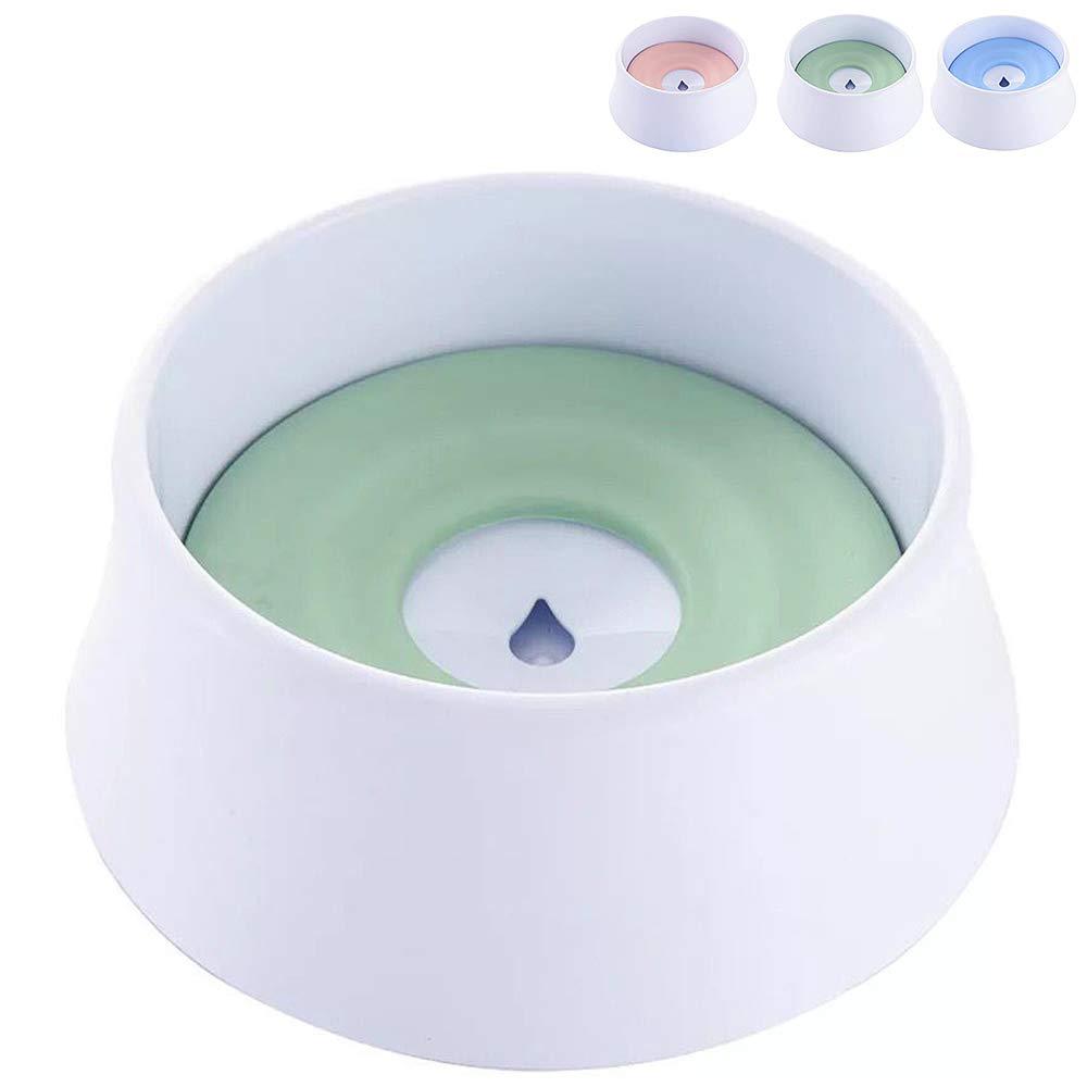 [Australia] - Aipety No Spill Slow Drinking Dog Cat Water Bowl, Large Capacity with Floating Disk Anti-Choking Puppy Pet Bowl Green 