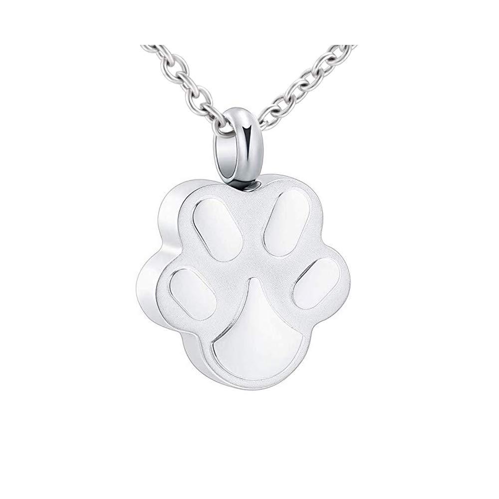 [Australia] - Dog Cat Paw Print Cremation Jewelry Pet Urn Necklace for Ashes Animal's Ashes Pendant Memorial Keepsake Jewelry 