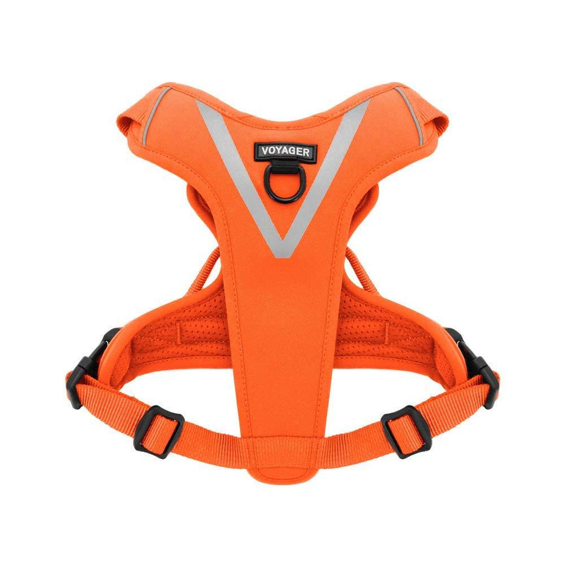 [Australia] - Maverick Dual Attachment Outdoor Dog Harness by Voyager | NO-pull Pet Walking Vest Harness - Orange, Large 