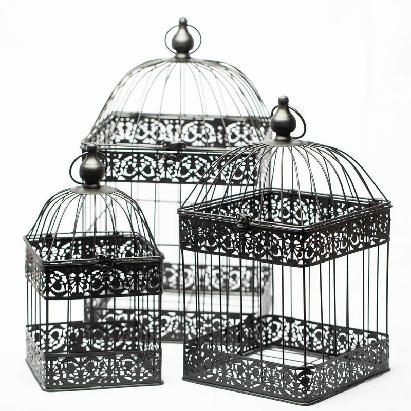 [Australia] - Richland Bodie Bird Cage - Black Set of 3 