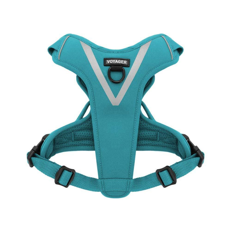 [Australia] - Maverick Dual Attachment Outdoor Dog Harness by Voyager | NO-pull Pet Walking Vest Harness - Turquoise, Medium 