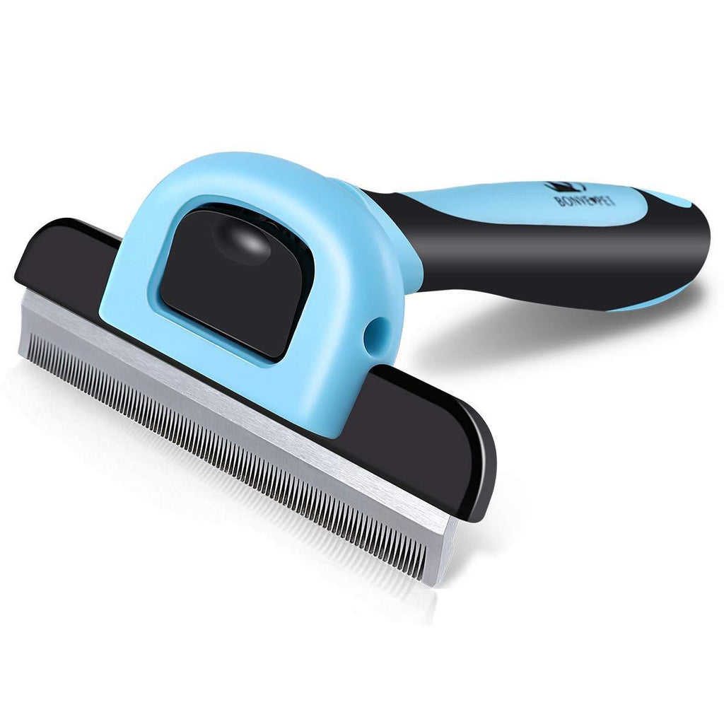 [Australia] - Pet Grooming Brush Effectively Reduces Shedding by up to 95% Professional Deshedding Tool for Dogs and Cats Blue 