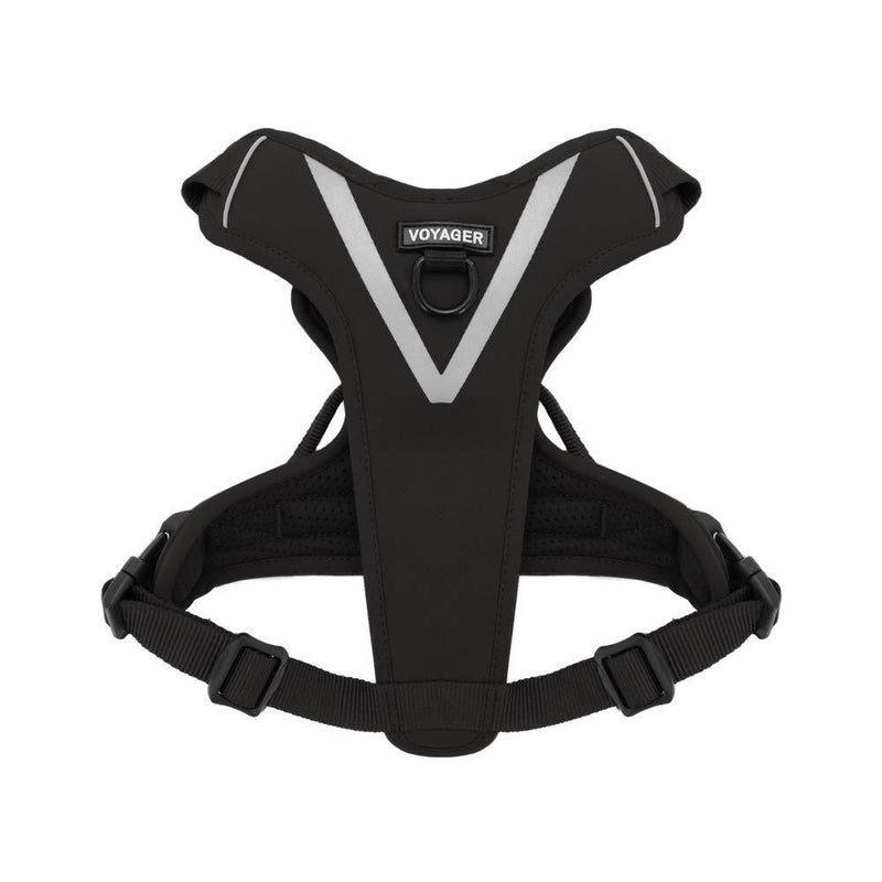 [Australia] - Maverick Dual Attachment Outdoor Dog Harness by Voyager | NO-pull Pet Walking Vest Harness - Black, Small 