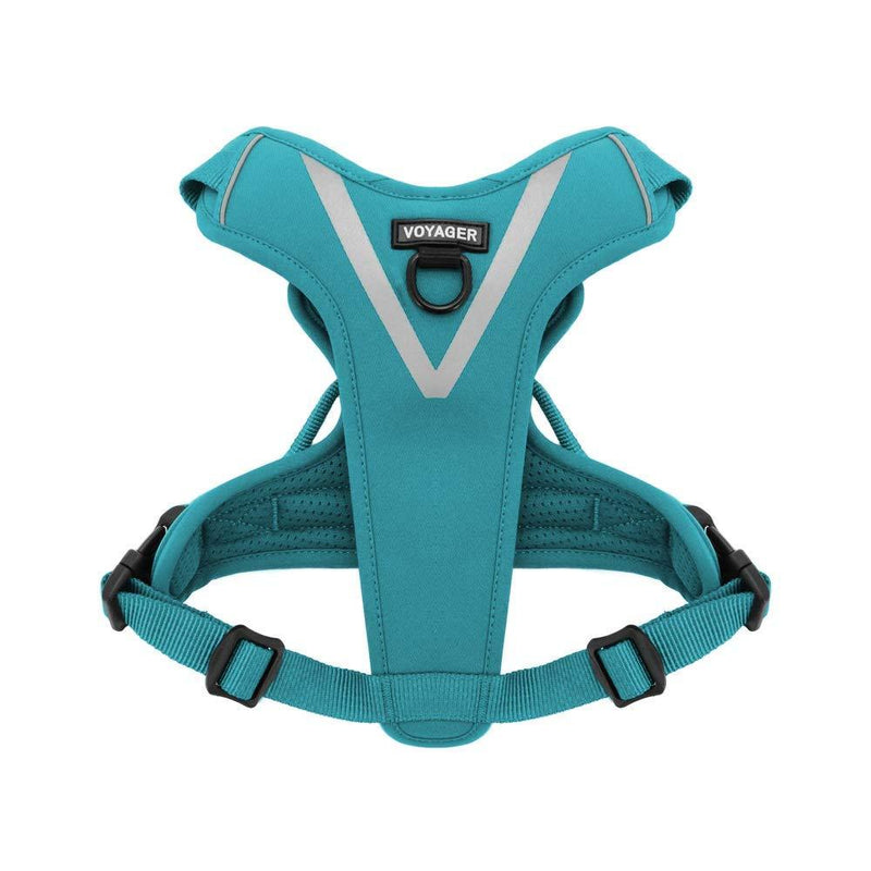 [Australia] - Maverick Dual Attachment Outdoor Dog Harness by Voyager | NO-pull Pet Walking Vest Harness - Turquoise, Small 