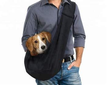 [Australia] - Willemer Adjustable Hands Free Reversible Carrier Sling for Small Dogs Cats Black 