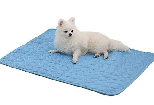 Pet Cooling Pad Extra Large Dog Summer Sleeping Mat Pet Cats Cooling Blanket Sleep Cushion Pet Supplies Keep Pets Cool Comfort for Cats and Dogs for Kennel Sofa Bed Floor Travel Car Seats S - 20"x16" Blue - PawsPlanet Australia