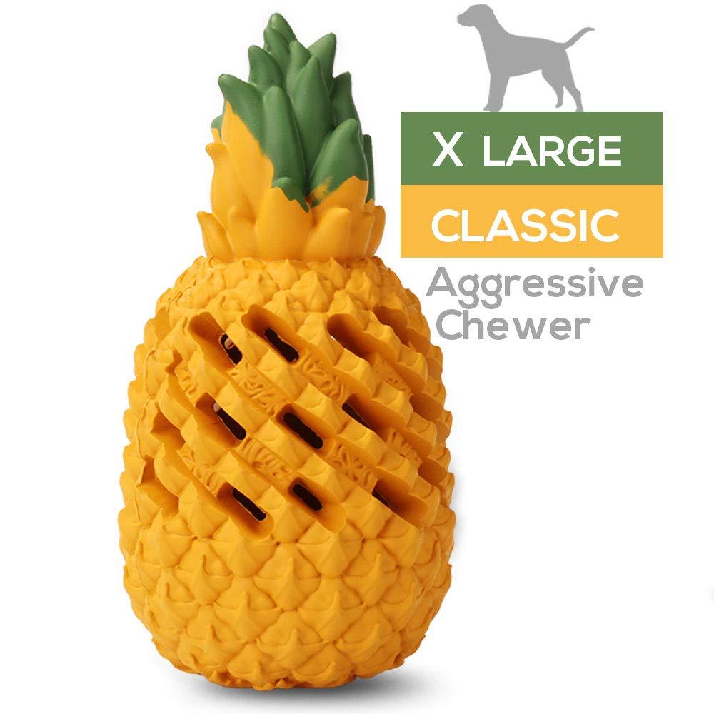 [Australia] - M.C.works Pineapple Dog Chew Toys for Aggressive Chewer, Tough Dog Dental Chews Toy, Indestructible Dog Toys for Large Dogs, Food Grade Puppy Toys X Large 7.5 In 