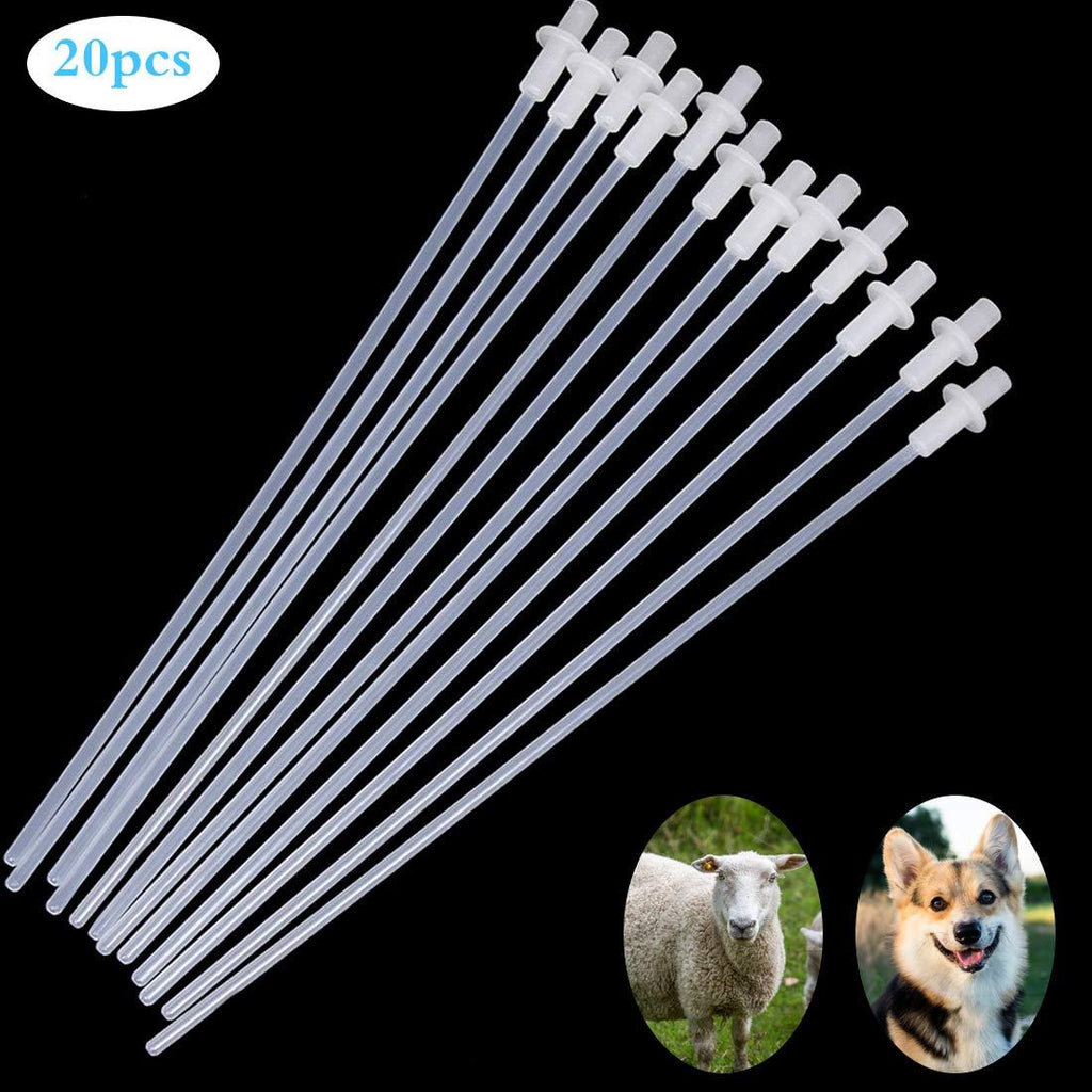 [Australia] - Together-life 20 Pcs 10'' Disposable Artificial Insemination Rods Tube for Dog Goat Sheep Breed Rod Test Tube 
