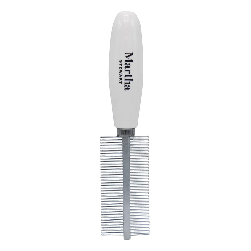 Martha Stewart for Pets Dog Grooming Supplies - Small Dog Brush for Dogs, Dog Comb, Pet Brush, Dog Hair Brush, Dog Brush Soft, Dog Grooming Brush Dog Hair Brushes, Dog Hair Removal Brush for Dog Face Double-Sided Comb - PawsPlanet Australia