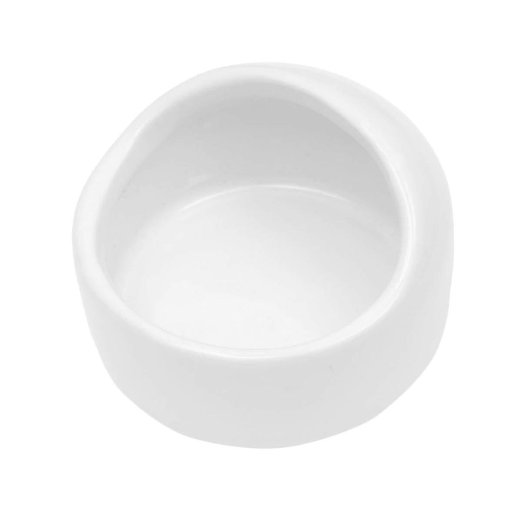 POPETPOP Hamster Feeding Bowls Pet Ceramic Food Bowls for Small Animal Rodents Gerbil (White) White - PawsPlanet Australia