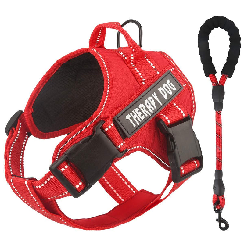 [Australia] - Bolux Dog Harness, No Pulling Pet Vest Harness Service Dogs Vest with Nylon Handle Easy Control in Training Pet Halters with Dog Leash for Medium Large Dogs XL Red 