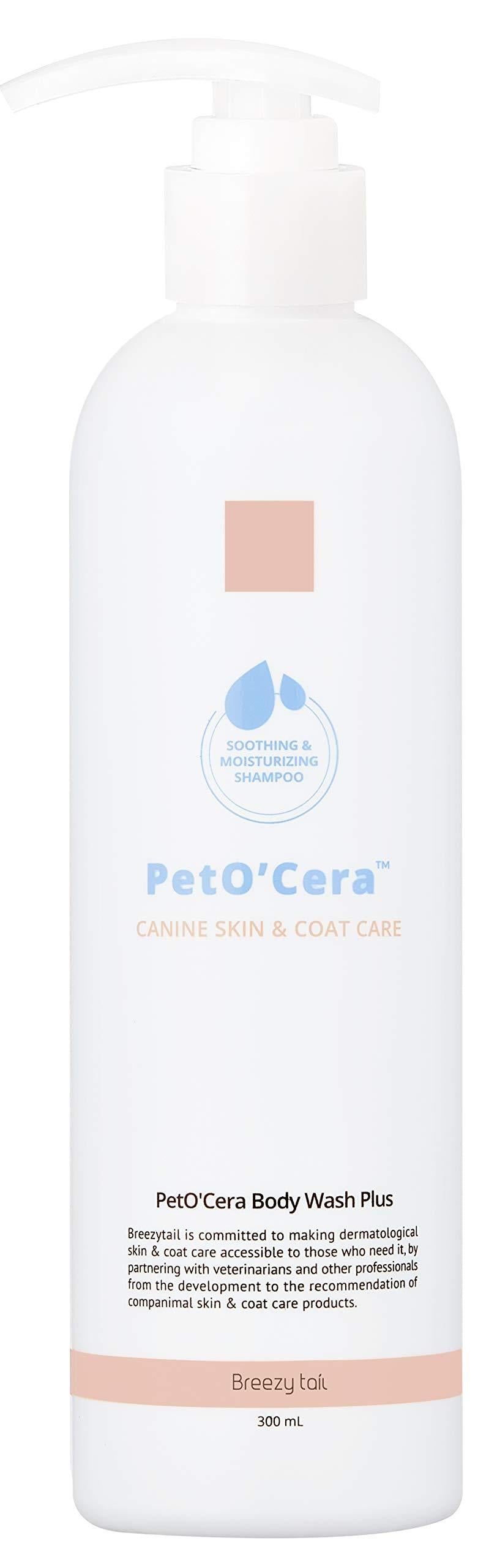 [Australia] - PetO'Cera Body Wash Plus - Hypoallergenic Canine Skincare Shampoo | Skin & Coat Care Shampoo for Dogs | Veterinarian Formulated Shampoo for Dogs 10.14oz 