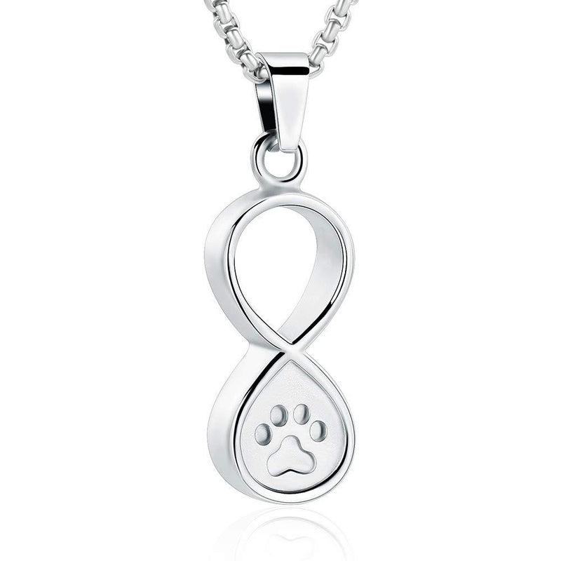 Oinsi Infinity Love Pet Cremation Jewelry for Ashes of Dog/Cat Funeral Keepsake Urn Necklace Pendant Memorial Jewellery Silver Tone - PawsPlanet Australia