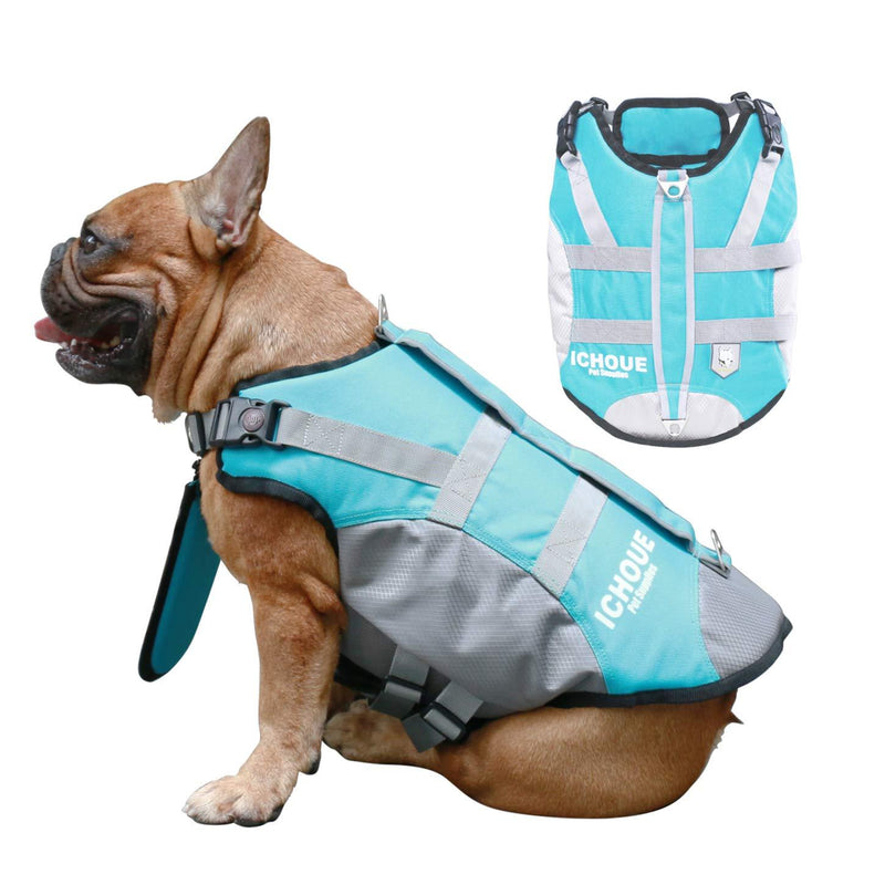 iChoue Dog Life Jackets Saver Swimming Vest Floating Plate Small Blue - PawsPlanet Australia