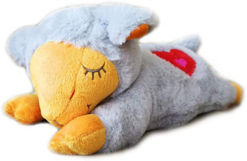 All for Paws Puppy Anxiety Relief Comfort Toy, Soothing Dog Toy Heartbeating Dog Stuffed Animal Toy Behavioral Aid Toys for Puppies Grey Sheep - PawsPlanet Australia