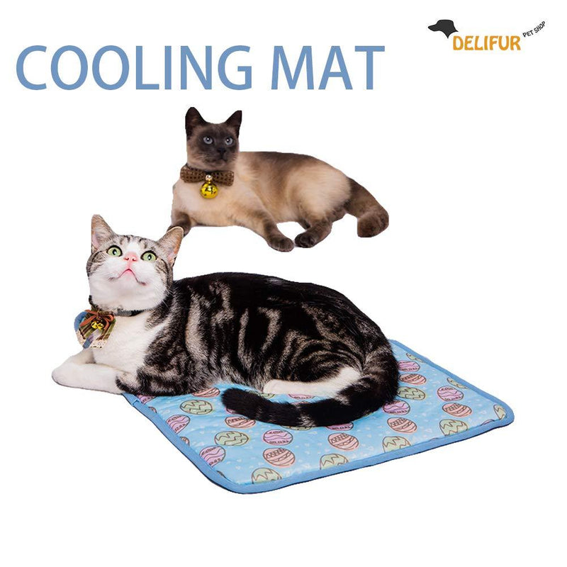 [Australia] - Delifur Cat Cooling Mat Pet Self Cooling Pad Washable Summer Bed for Dogs and Adults Medium Blue 