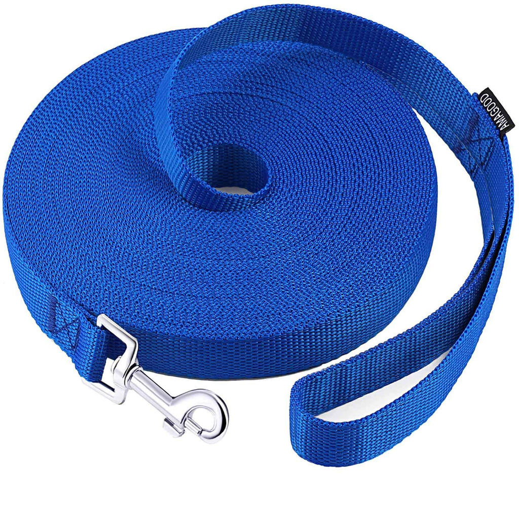 [Australia] - AMAGOOD Dog/Puppy Obedience Recall Training Agility Lead-15 ft 20 ft 30 ft 50 ft Long Leash-for Dog Training,Recall,Play,Safety,Camping 30feet Blue 