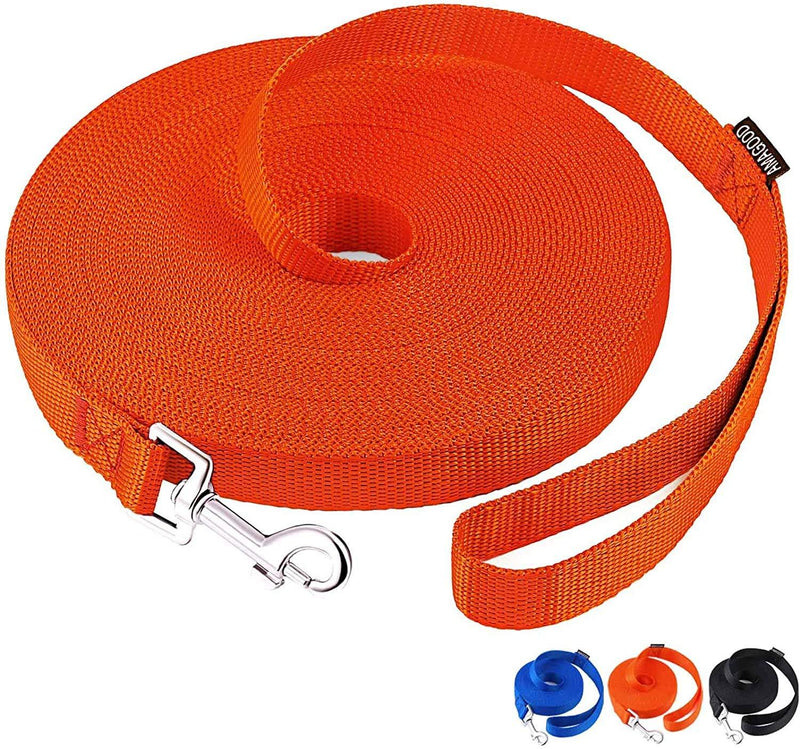 AMAGOOD Dog/Puppy Obedience Recall Training Agility Lead-15 ft 20 ft 30 ft 50 ft Long Leash-for Dog Training,Recall,Play,Safety,Camping 15feet Orange - PawsPlanet Australia