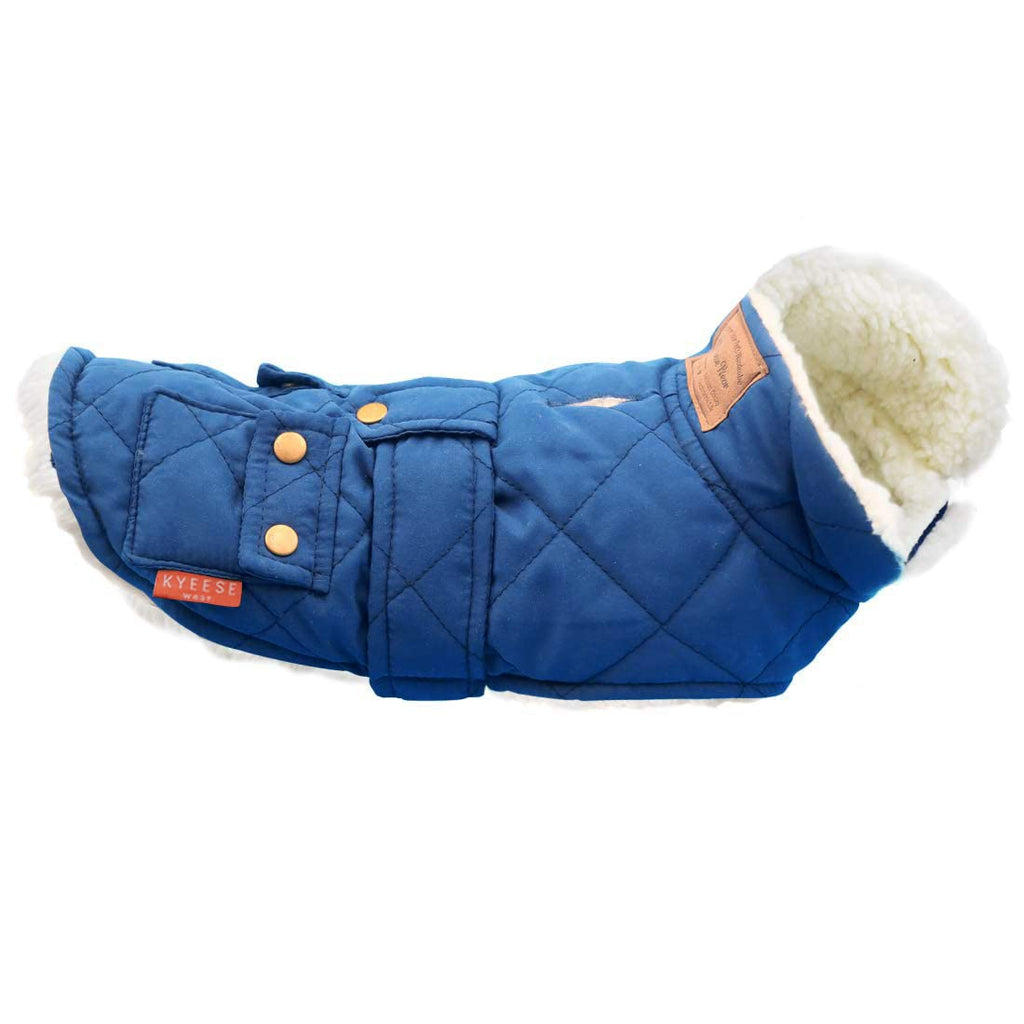 KYEESE Dog Jacket for Dogs Winter Windproof Fleece Lined Dog Vest Cold Weather Coats with Leash Hole Small Blue - PawsPlanet Australia