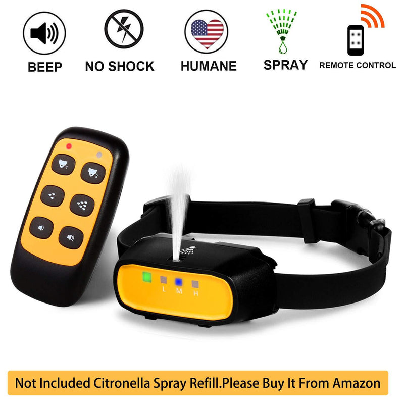 [Australia] - Spray Dog Training Collar with Remote Control,2 Modes Spray Dog Bark Collar (Not Included Citronella Spray),500 ft Range No Electric Shock Harmless,Rechargeable Waterproof (With Remote Control) 