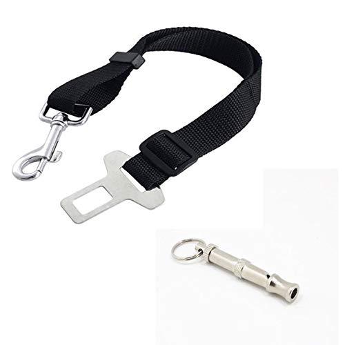 [Australia] - LuckyStone Nylon Pet Seat Belt Adjustable Safety Harness with UltraSonic Sound Silent Dog Training Whistle 