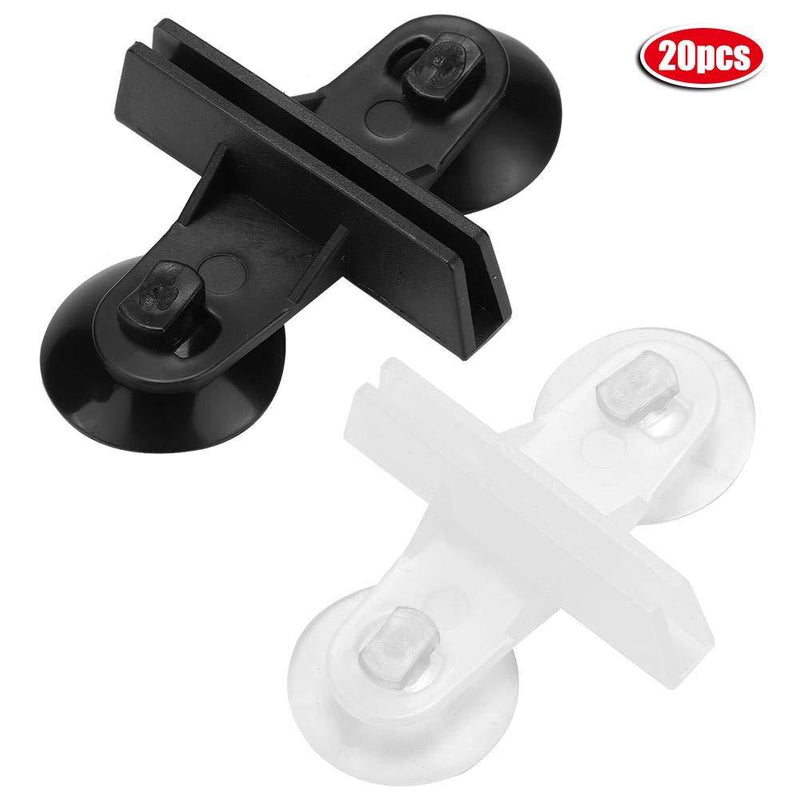 [Australia] - Pssopp 20 Pcs Divider Aquarium Suction Cup Silica Gel Sucker Holders for Fish Tanks Glass Cover Separating Divider Support Clip Bracket 