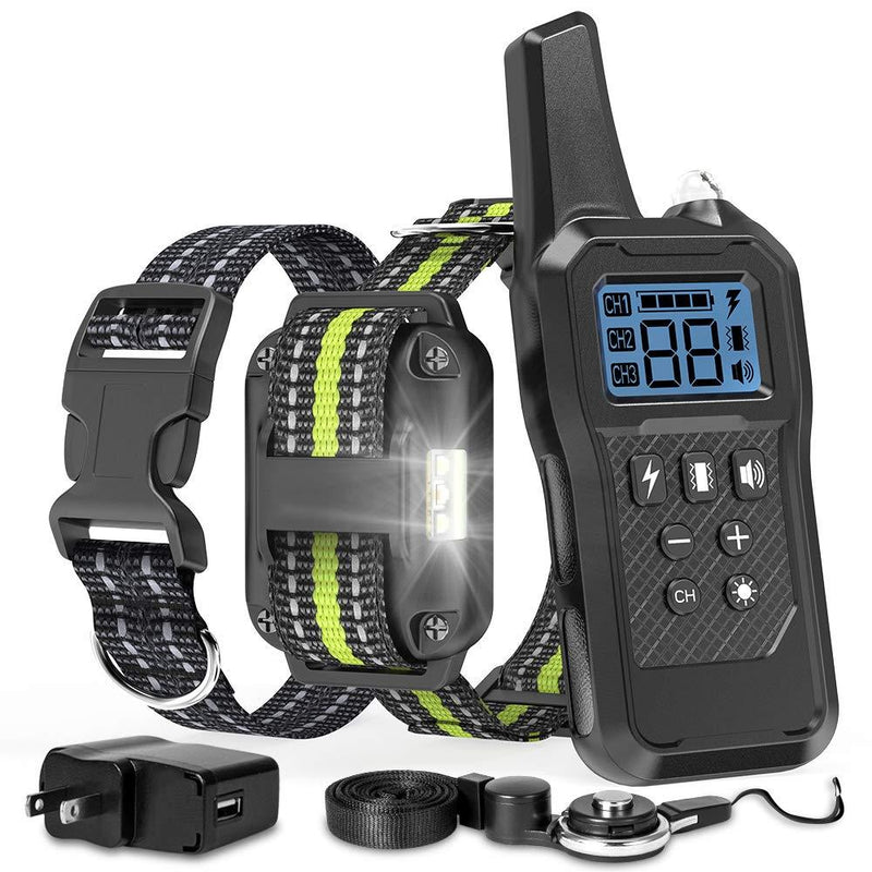 [Australia] - FunniPets Dog Training Collar, Dog Shock Collar 2600ft Remote Range Waterproof Shock Collar for Medium and Large Dogs with 4 Training Modes Light Static Shock Vibration Beep 