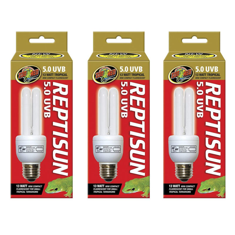 [Australia] - Reptisun 5.0 Uvb Mini Compact Fluorescent (Pack of 3) 