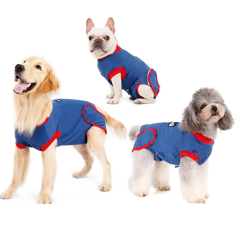 Recovery Suit for Dogs Cats After Surgery, Recovery Shirt for Male Female Dog Abdominal Wounds Bandages Cone E-Collar Alternative, Anti-Licking Pet Surgical Recovery Snuggly Suit, Soft Fabric Onesie X-Small (Pack of 1) Blue - PawsPlanet Australia