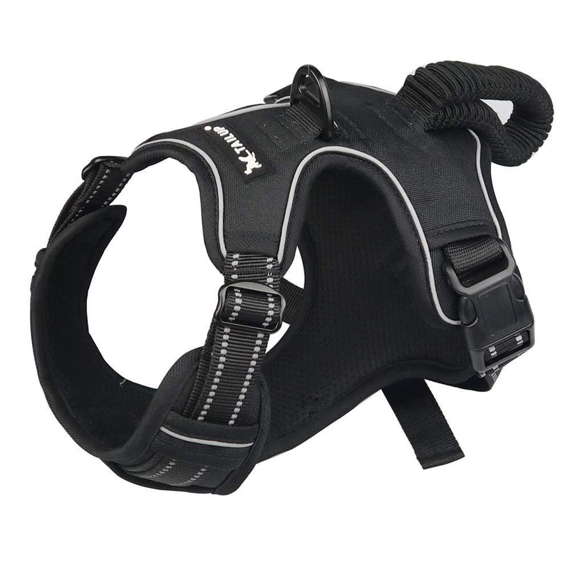 [Australia] - BEELED Dog Harness No Pull Adjustable Reflective Soft Vest Prevent Pulling and Choking Outdoor Pet Harness Easy Control Handle for Small Medium Large Dog S Black 