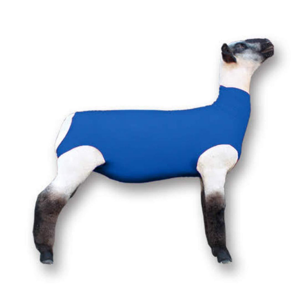 [Australia] - Show Pro Blue Spandex Lamb Tube for Show Sheep & Lamb - Show Livestock Supplies: Sheep Covers & Blankets Medium 