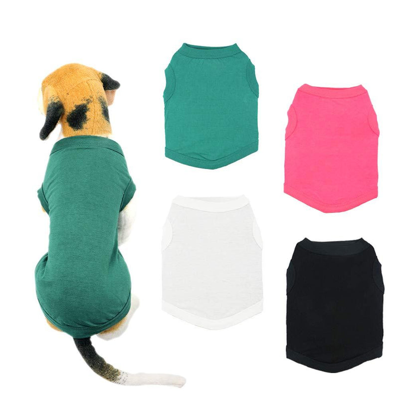 [Australia] - YAODHAOD Solid Color Dog T-Shirts Clothes, Cotton Shirts Soft and Breathable, Dog Shirts Apparel Fit for Small Extra Small Medium Dog Cat 4pcs XL 