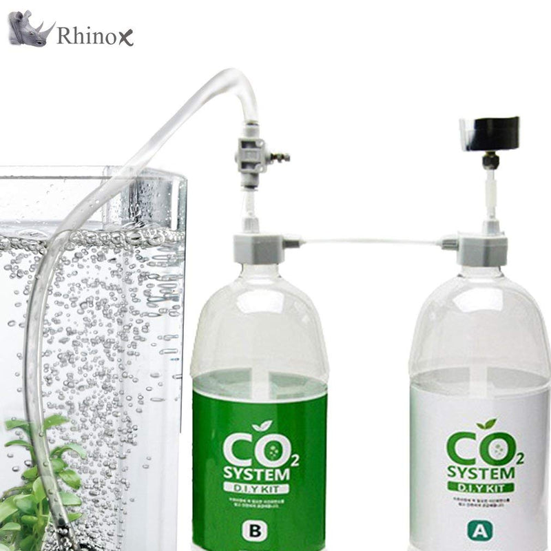 [Australia] - Rhinox DIY Pressurized CO2 System, CO2 Generator Kit, Includes Caps, Valves, 3-Way Connector, Tubing and Pressure Gauge, Creates a Healthy Underwater Habitat for Aquatic Pets and Plant 