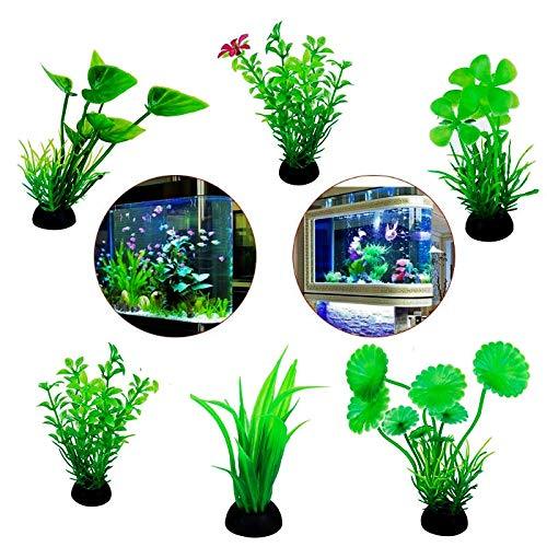 [Australia] - afflorance Aquarium Decoration Plastic Plant 6 in 1 Pack-10 cm Height 