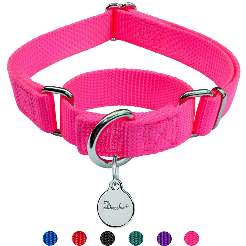[Australia] - Dazzber Martingale Collars for Dogs, Heavy Duty Nylon Dog Collar Extra Small Pink 