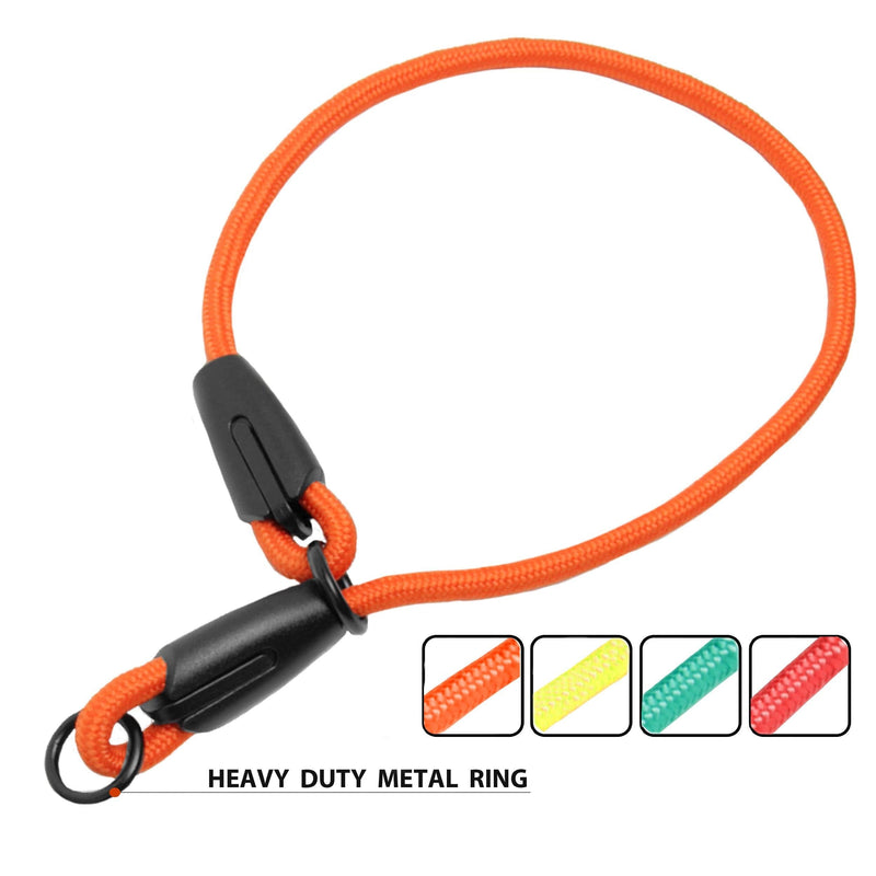 [Australia] - Luna&Max Rope Dog Collar Training Choke Collar Slip Choke Reflective Pet Collars for Small and Medium Dogs 18 inch Orange 