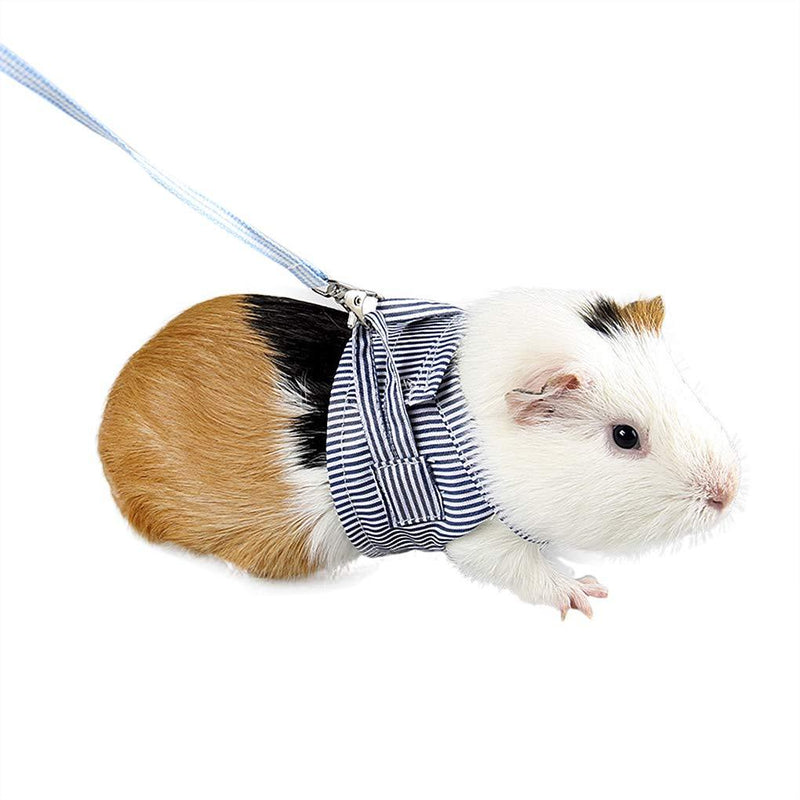 YJZQ Guinea Pigs Safety Harness Adjustable Stripe Pet Harness Vest Lead Rope for Rats Iguana Hamster Ferrets Small Animal Pet Training or Walking blue - PawsPlanet Australia