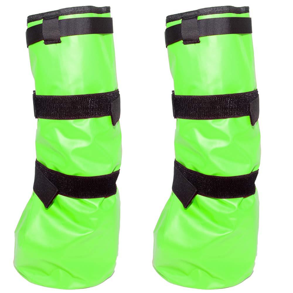 [Australia] - DEEALL 2PCS Horse Soaking Boot Equine Hoof Soaking Poultice Bag Draft Hooves Wrapped Easy Soaker Sack Care Icing Bucket Treating Bags with EVA Pad (Green) 
