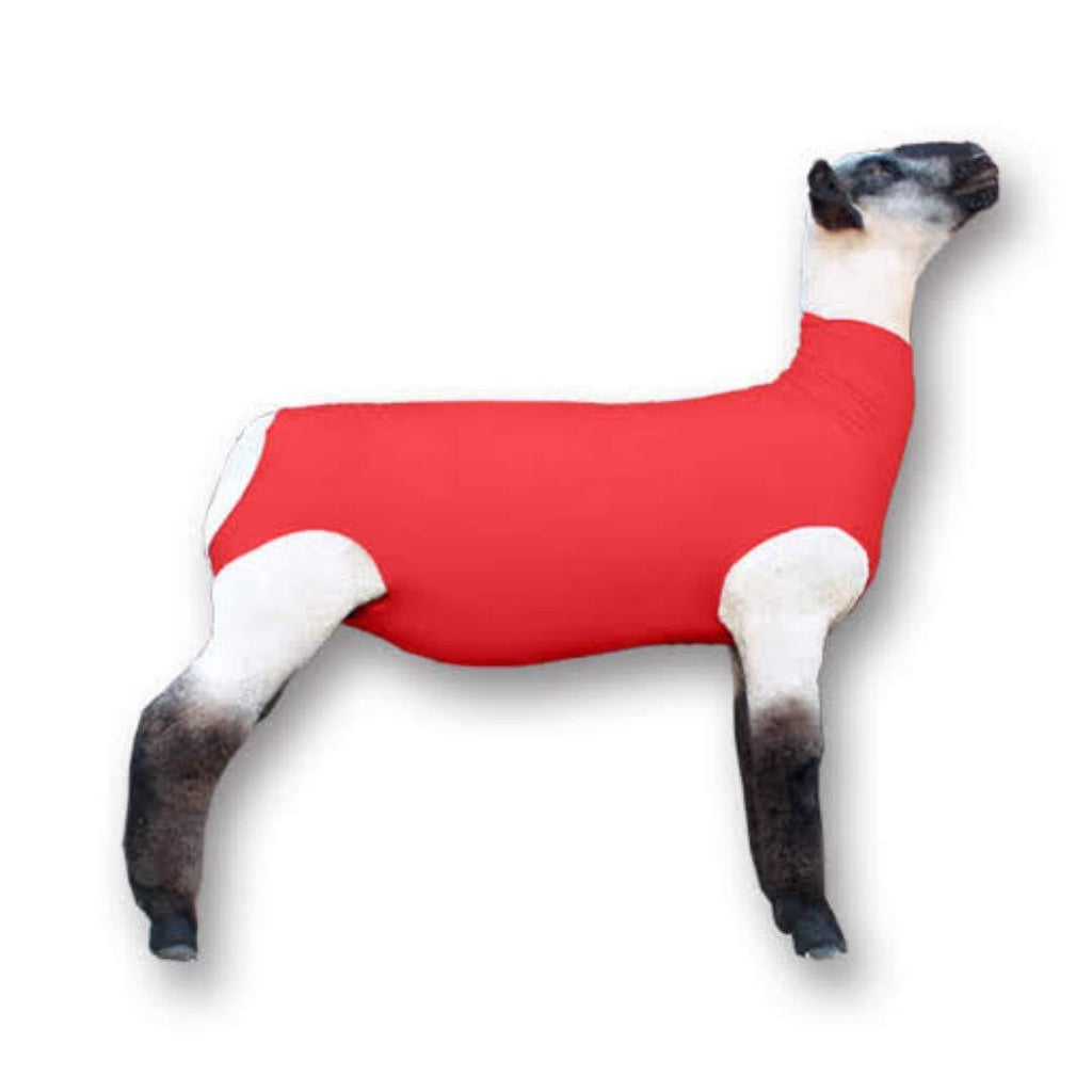 [Australia] - Show Pro Red Spandex Lamb Tube for Show Sheep & Lamb - Show Livestock Supplies: Sheep Covers & Blankets Medium 