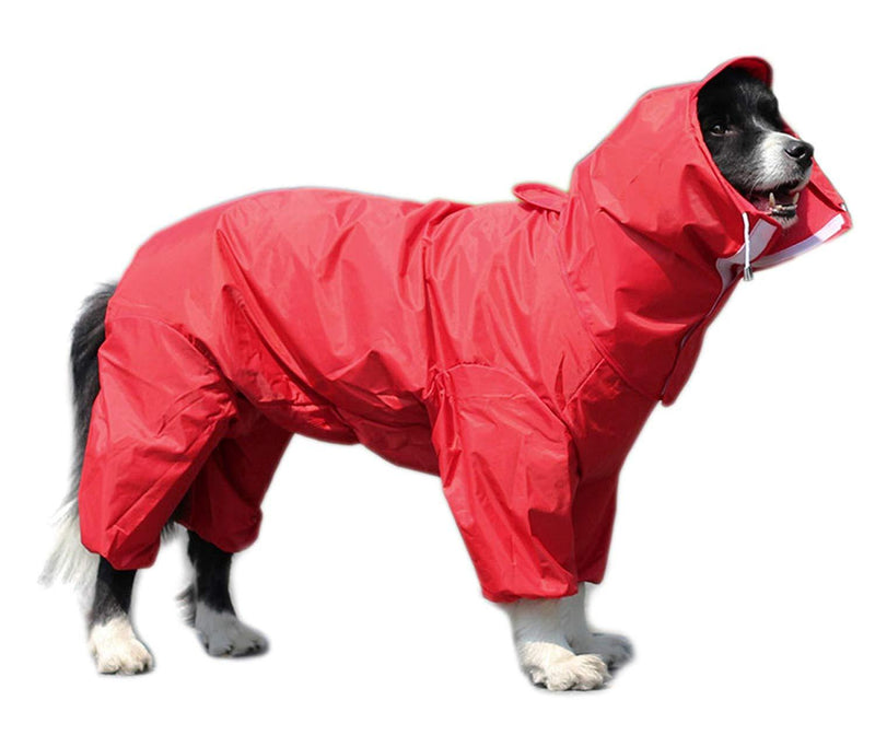 [Australia] - GabeFish 9 Colors Optional, 10 Sizes, Waterproof 4 Legs Pets Raincoat for Small Medium Large Dogs 16 (Chest: 53cm/20in) Red 