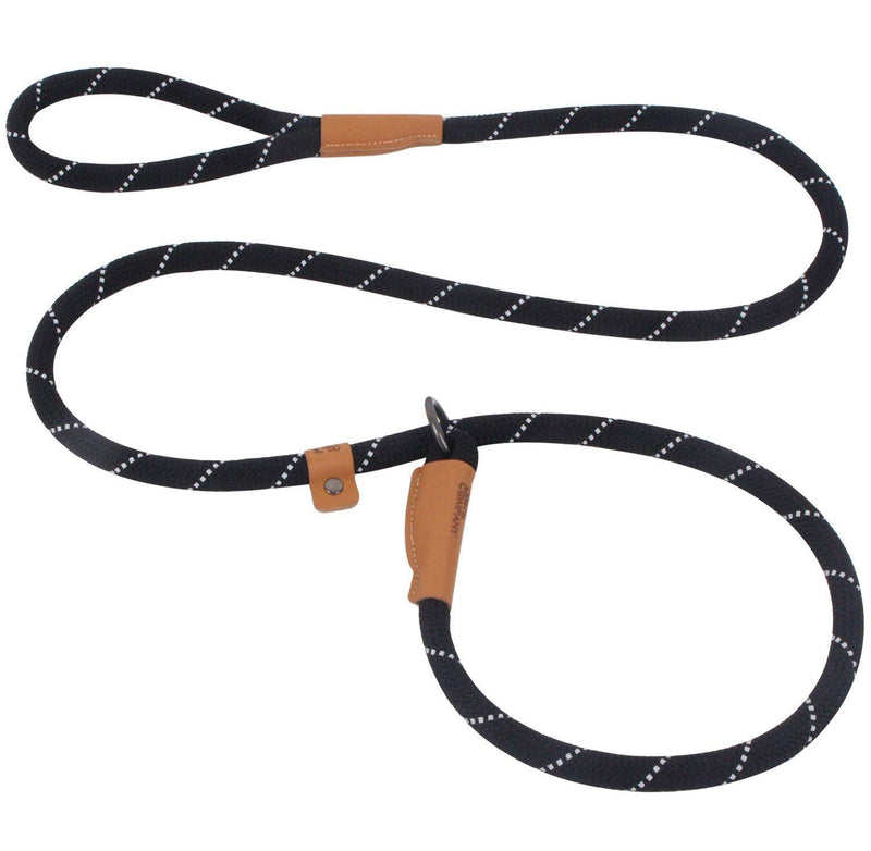 [Australia] - Pet's Company Slip Lead Dog Leash, Reflective Mountain Climbing Rope Leash, Dog Training Leash - 5FT, 2 Sizes Medium Black 