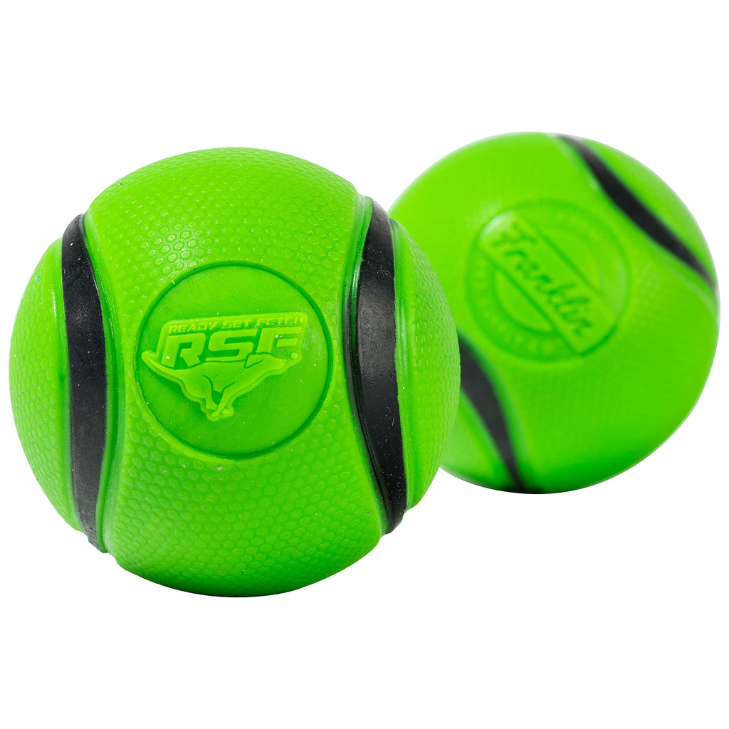 Franklin Pet Supply Dog Launcher Balls - Rubber Dog Balls for Fetch Throwers - Green Bouncy Balls for Pets - Dog Launcher Compatible - 2 Pack - PawsPlanet Australia