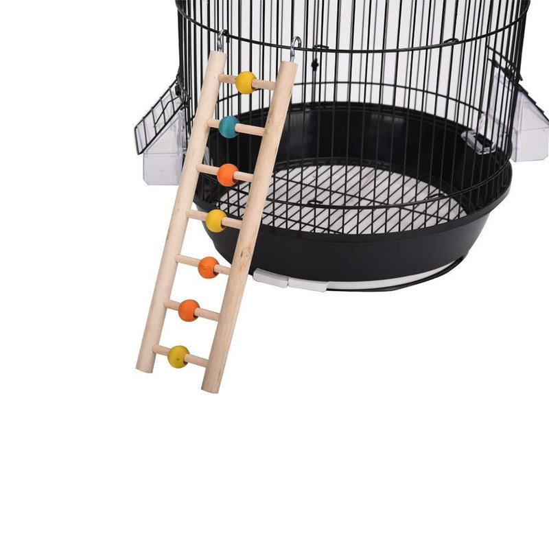 QBLEEV Bird Ladders for Parakeets, Parrot Wooden Ladders Cage Perch Stands with Colorful Beads, 5 rungs ladder - PawsPlanet Australia