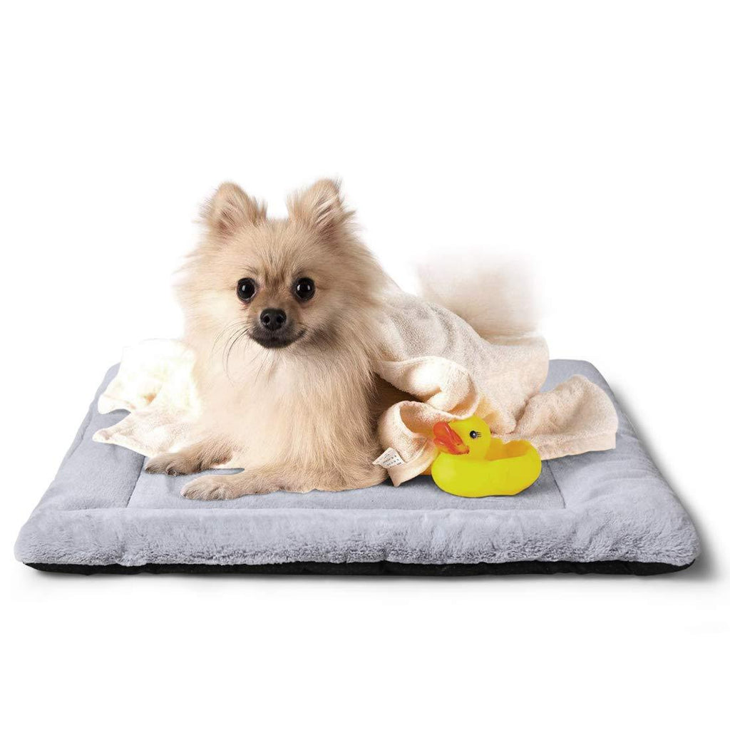 [Australia] - PETSGO Super Soft Crate Mats(1 in High Dog & Cat Beds for Crates-（Not Suit Chewer) Machine Wash & Dryer Friendly-Anti-Slip Pet Beds for Pets Sleeping 22IN Grey 