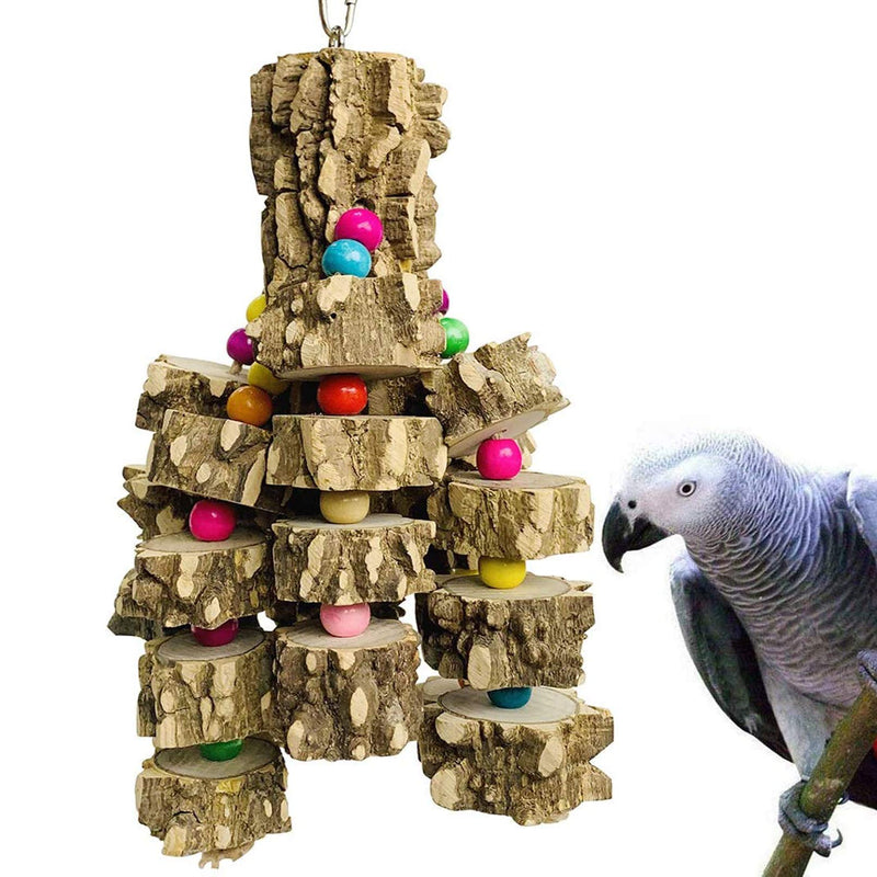 PINVNBY Large Parrot Toys Natural Wood Bird Chewing Toys Parakeet cage Hammock Hanging Toy for African Grey Macaws Cockatoos Eclectus Amazon Parrot Birds - PawsPlanet Australia