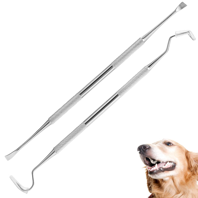 Wzhe Dog Tooth Scaler and Scraper - 2 Pack Upgrade Pet Tarter Remover with Different Angles Double Head , Stainless Steel Teeth Cleaning Tools for Dogs - PawsPlanet Australia